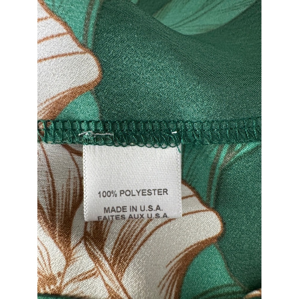 MISA Los Angeles Emerald Green Floral Print Satin Wrap Blouse Top Size S - Picture 7 of 8